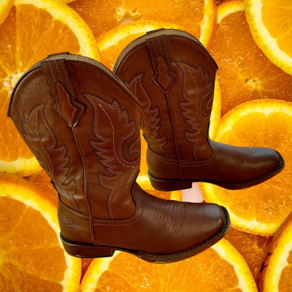 Roper Little Kids Brown Cowboy Western Boots Square Toe 09-018-1900-1701 Size 2 - Picture 2 of 8